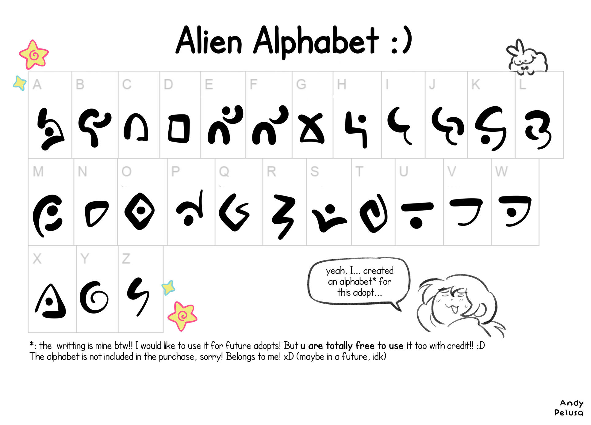 Alien Alphabet for Adopt